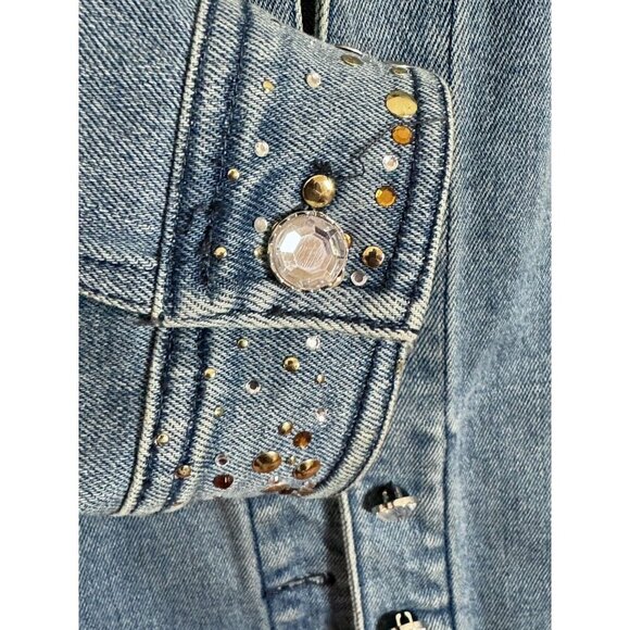 Disney Resort Small Jean Jacket Mickey Mouse Rhinestone Bling Denim S Women - Picture 5 of 10